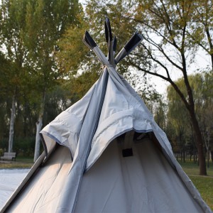 New Arrival Tipi Hiking Cotton Canvas Glamping Tent အကြီးစား ဇိမ်ခံမိသားစု Teepee Tent စခန်းချ ပြင်ပတဲများ