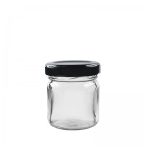 41 ml (1,5 uncijos) mažas stiklinis uogienės stiklainis su dangteliu