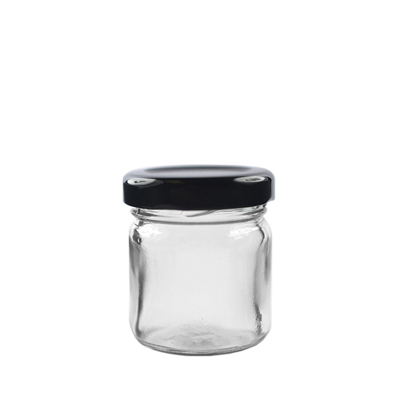 41 ml (1,5 uncijos) mažas stiklinis uogienės stiklainis su dangteliu
