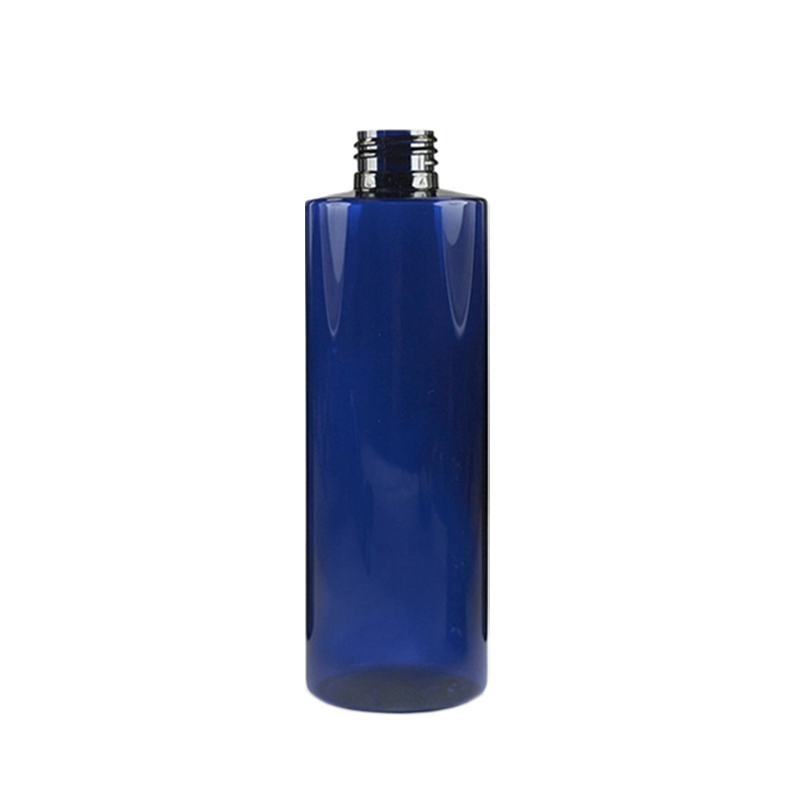 250 ml kobaltno modra plastična steklenica z zlatim zgornjim pokrovčkom