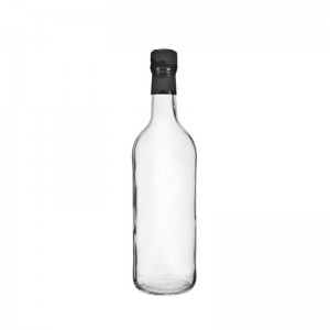 500 ml skaidraus stiklo vyno butelis su užsukamu dangteliu ir nuplėšiamu apvalkalu