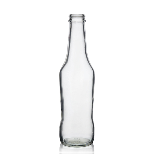 زجاجة بيرة زجاجية شفافة متعرجة سعة 275 مل