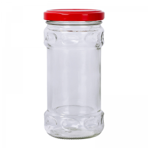 Традиційна скляна пляшка з візерунком для соусу чилі 220 мл