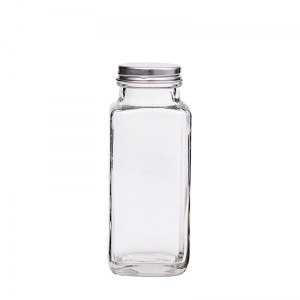 370 ml Aukštos kokybės tetragoninis cilindrinis stiklinis gėrimų butelis