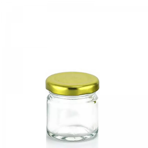 25 ml didmeninės prekybos apvalūs klasikiniai aukštos kokybės skaidrūs stikliniai medaus stiklainiai