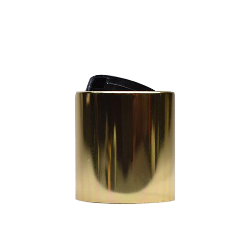 20 mm auksinis diskinis dangtelis, skirtas kosmetikos pakuotėms