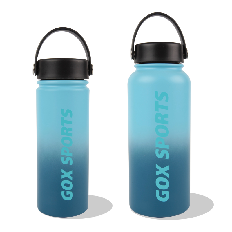 GOX OEM doppelwandige, vakuumisolierte Edelstahl-Wasserflasche mit Tragegriff
