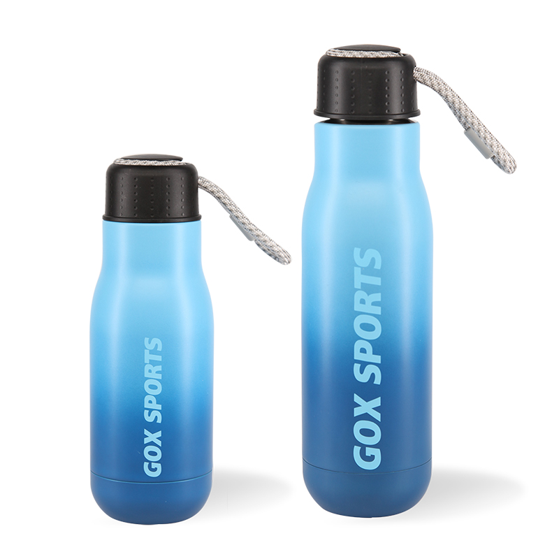 Udonga oluphindwe kabini lwe-GOX lwe-Stainless Steel Sporty Cord Water Bottle