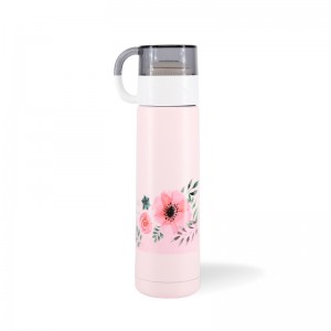 GOX China OEM Dual-wall Insulated Stainless Steel Water Bottle na May Plastic Cup