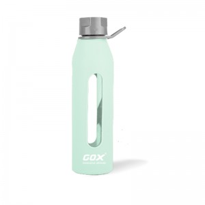 GOX vattenflaska i glas med silikonhylsa