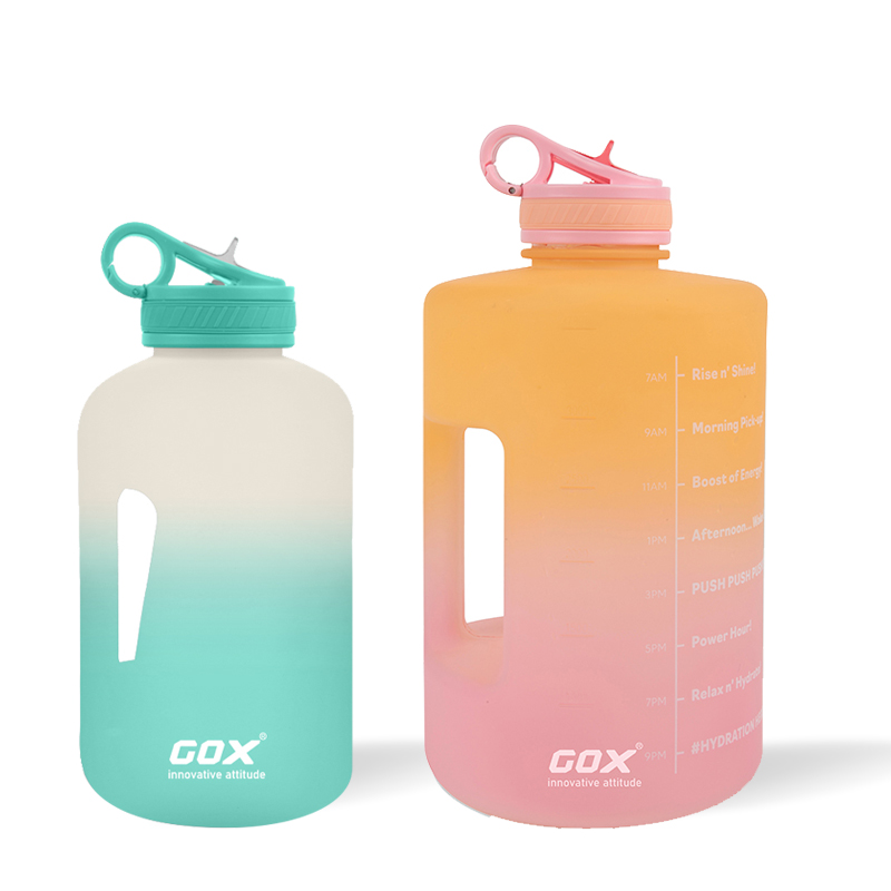 Botella de agua deportiva libre de BPA hermética OEM GOX China con tapa de paja