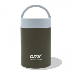 GOX China OEM Stainless Steel Vacuum-Insulated Food Container yokhala ndi Carry Handle