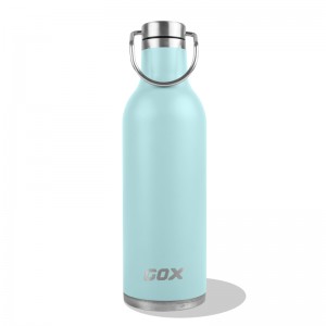 I-GOX ephindwe kabini yodonga lwe-Vacuum e-Insulated ye-Stainless Steel Water Bottle ene-Handle yokuthwala