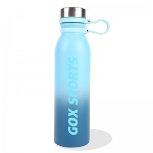 Doppelwandige, vakuumisolierte Edelstahl-Wasserflasche von GOX mit Trageschlaufe