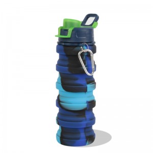 GOX silikon sammenleggbar vannflaske med karabinkrok