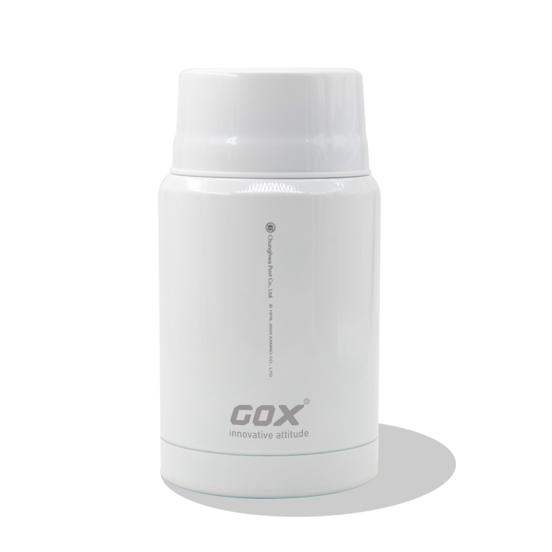 GOX Vacuum Insulated Stainless Steel Container ជាមួយស្លាបព្រាដែលអាចបត់បាន។