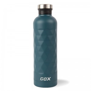 GOX डबल वॉल वैक्यूम इंसुलेटेड स्टेनलेस स्टील पानी की बोतल चीन OEM