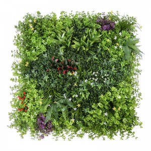 Διακόσμηση κήπου πίσω αυλής τοίχου με τεχνητή πρασινάδα