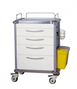 Ospital Furniture ABS Plastic Medicine Medical cart Trolley ng paggamot sa emergency