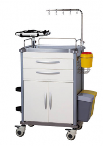 Hospitium Furniture ABS Plastic Medicine Medical cart Emergency treatment trolley