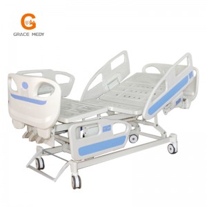A02-2 ABS 3 फंक्शन्स मॅन्युअल हॉस्पिटल बेड नर्सिंग पेशंट icu 3 cranks वैद्यकीय बेड किंमत टॉयलेटसह