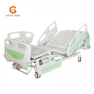 A02-3 Cama médica manual de tres funcións manual de prezos baixos 3 manivelas cama de hospital