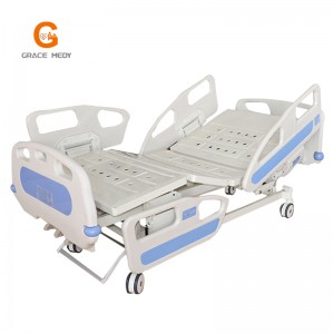 A02-5 ABS bolnički krevet sa središnjom kočnicom, ručni bolnički krevet za intenzivnu njegu s 3 poluge