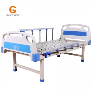 B01-3 ABS icu hospital flat bed na may 5 bar na guardrail