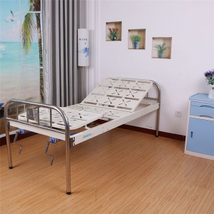 Dwufunkcyjne żelazne łóżko szpitalne B04 łóżko szpitalne z dwoma korbami