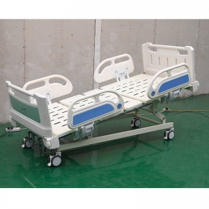 Fiif-Function Nursing Medical Bed Leg Lift Back Lift ICU Sikehûs Bed mei Height Adjustable