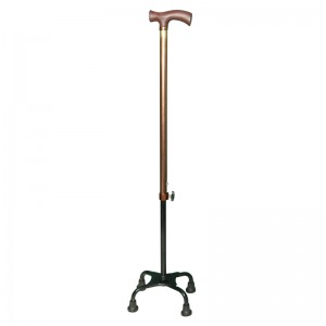 Stable ug anti-stumbling handle nga naglakaw nga quad cane stick