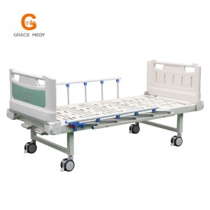 R04 เตียงในโรงพยาบาล 2 ฟังก์ชั่น หัวเตียงสีเขียว