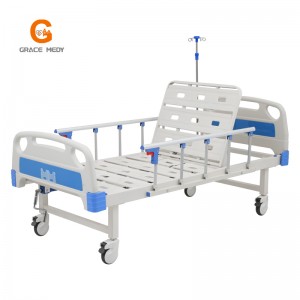 W02 Lääketiede/Potilas/Sairaanhoitaja/Fowler/ICU Sängyn valmistaja ABS Single Cranks One Function Manual sairaalasänky, jossa patja ja I. V napa