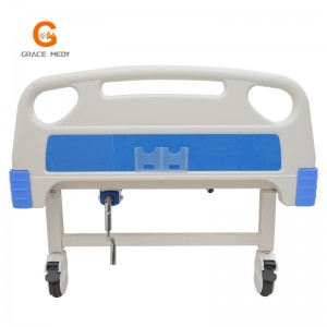 W02 Ιατρικός/Ασθενής/Νοσηλευτική/Fowler/Κρεβάτι ΜΕΘ Κατασκευαστής ABS Μονοί στρόφαλοι Μίας λειτουργίας Εγχειρίδιο Νοσοκομειακό κρεβάτι με στρώμα και I. V Pole