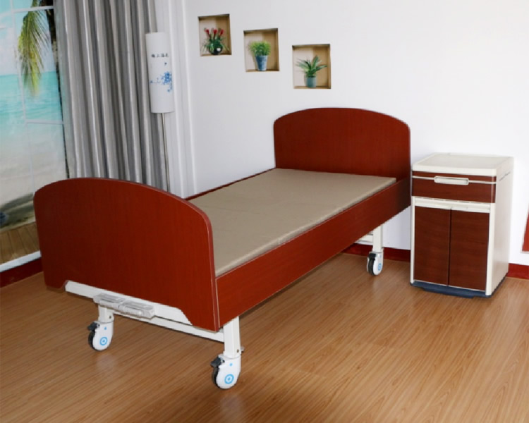 Cama de enfermería médica de madeira con dúas manivelas para persoas maiores C15-1