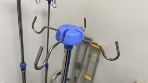 sjukhus Infusionsställ 5 ben IV-stång Höjdjusterbart rostfritt stål IV droppstativ