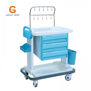 Ligoninės įrangos ABS infuzijos vežimėlis su stalčiumi
