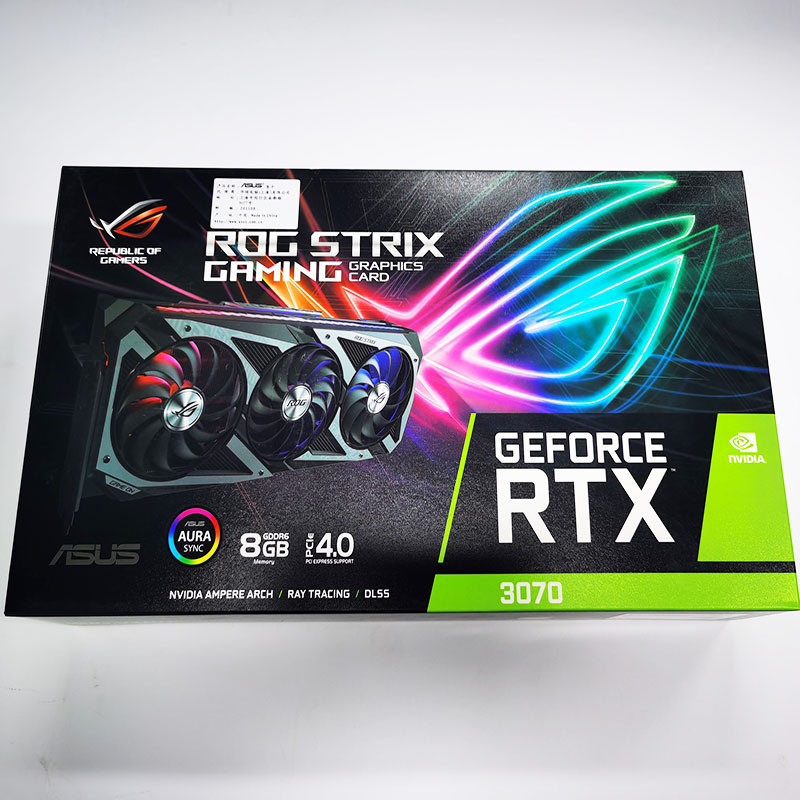 Nvidia Geforce ASU SROG STRIX RTX 3070 non LHR 8gb gaming skjákort RTX3070 GPU námuvinnslukort fyrir Ethernet Mining Rig