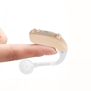 ໂຮງງານຂາຍແບດເຕີຣີທີ່ສາມາດສາກໄຟໄດ້ຄຸນນະພາບສູງ Dual Charging Base Digital Hearing Aids Behind the Ear Severe Hearing Loss Deaf Ear Sound Amplifiers Bte Aids Earsmate G26+