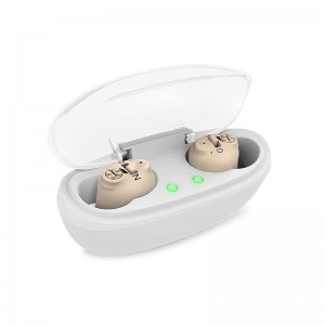 Great-Ears G17D de càrrega magnètica recarregable de venda calenta TWS a l'orella petita mida nini audiòfons de baix consum