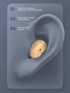 Great-Ears G12C karga magnetiko birkargagarria belarrian tamaina txikiko karga azkar kargatzeko audifonoak adinekoentzat