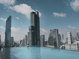 Vanishing edge outdoor rooftop swimming pool design service