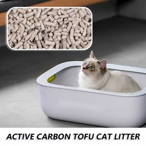 Pesak za mačke s aktivnim ugljenom i tofuom s dobrim učinkom na upijanje mirisa