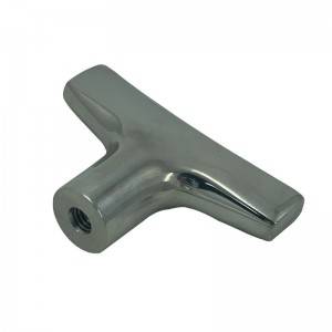 Polished stainless steel T-Handle for equipment hardware