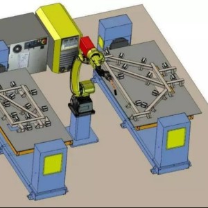 Автоунаа тетиктери үчүн Spot ширетүүчү арматура менен ылайыкташтырылган роботтук ширетүү системалары