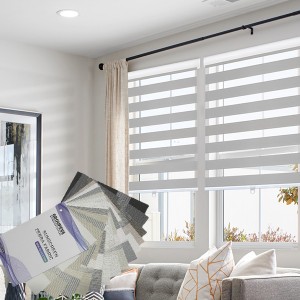 Solicite persianas de persianas de oficina de PVC de pantalla de opaco de doble rodillo eléctrico DIY con instalación remota en persianas domésticas