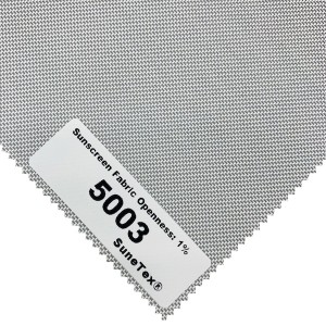 China Metsi a ke keng Metsi Curtain Sunscreen Shade Fabrics bakeng sa Roller Blinds Windows Components 5000 - 1% Openness