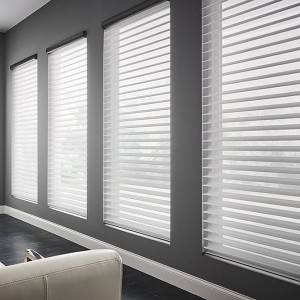 Factory Hot Sell Triple Shade Shangri-La Roller Blinds Fabric 100% Blackout