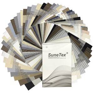 Kualitas apik PVC Dilapisi Polyester Rainbow Tirai Double Lapisan Zebra Blind Sunshade Fabric