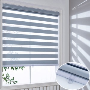 Experimenta un control de luz versátil: persianas de cebra opacas sen fíos con cortinas enrollables de dobre capa